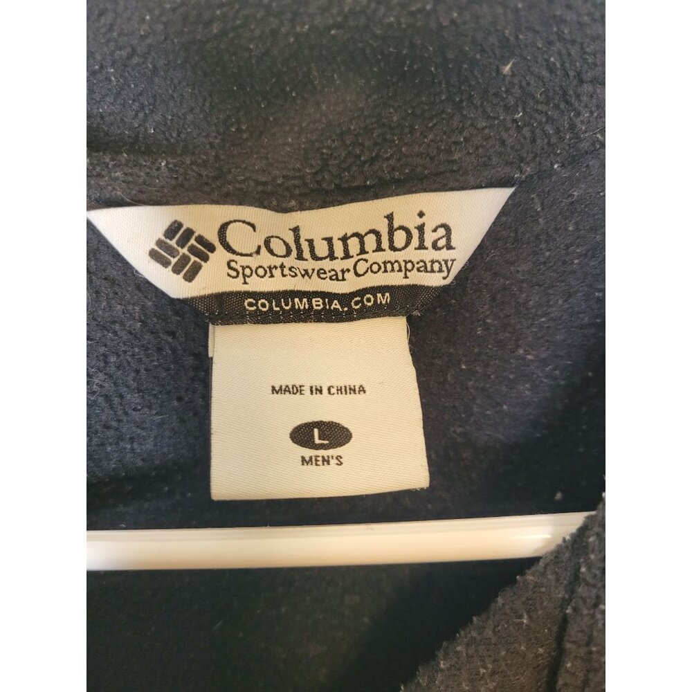 Columbia Mens Black Fleece Jacket Full Zipper Pockets L - Picture 4 of 4
